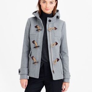 J. Crew wool coat with toggle buttons and hood